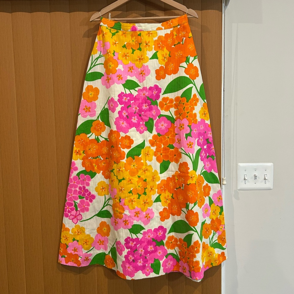 Vintage 60's-70's Malia Honolulu Hawaii A line Maxi skirt fits size 6